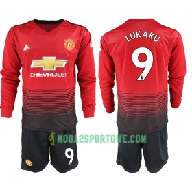 Koszulka Manchester United LUKAKU 9 Dziecięcy Domowe Stroje Piłkarskie 2018/19 Długi Rękaw